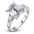 Anel D De Diamante Com Corte Esmeralda De 2 Quilates Para Mu
