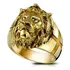 Anel De Cabeça De Leão Dourado Masculino [u]