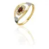 Anel De Formatura Em Ouro 18k Com Diamantes E Pedra Natural