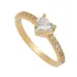 Anel De Moeda Cor De Ouro Com Zirconias Feminino Noivado