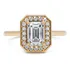 Anel De Noivado Ouro 18k 1ct Moissanites Lapidação Esmeralda