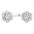 Anel De Ouro Aberto Diamante Brilhante Duplo Flor Feminino 