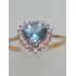 Anel De Prata 925 Com Topazio Sky Blue Naturais E Zircônias 