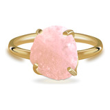 Anel De Quartzo Rosa