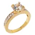 Anel Debutante Princesa Zirconia Noivado Banhado Ouro 18k