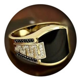 Anel Dourado Brilhante Strass