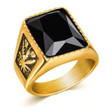 Anel Dourado Pedra Cristal