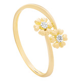 Anel Duas Flores Em