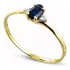 Anel Em Ouro Amarelo 18k Com Sáfira !!! E Diamantes !a0027