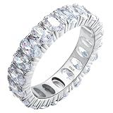 Anel Em Prata 925 Cravejado Com Zircônias 5a - Anel Solitário De Prata 925 Com Zircônias: O Par Perfeito Para Alianças De Namoro E Casamento (24)