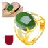 Anel Em Prata 925 Ou Banhado A Ouro Pedra Jade Ajustável 