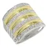 Anel Em Prata 950 Feminino 7 Elos Com 3 Filetes Ouro An512