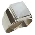 Anel Em Prata 950k Com Madrepérola Branca Natural 10x12mm