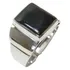 Anel Em Prata 950k Com Madrepérola Negra 10x12mm