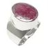 Anel Em Prata 950k Com Rubi Oval Natural 13x17mm