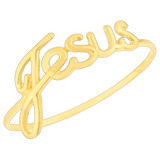 Anel Escrita Jesus Em Ouro 18k