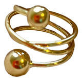 Anel Esfera Espiral Banhado