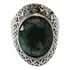 Anel Esmeralda Leitosa Oval Em Prata 925 - Id 6761