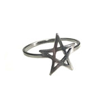 Anel Estrela 5 Pontas Pentagrama Wicca Celta Prata S925 A67