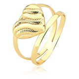Anel Feminino Coracao Folheado