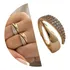 Anel Feminino Elegante Banho A Ouro 18k Zircônias Ajustável
