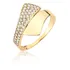 Anel Feminino Pavê Com Zircônias Pedras Em Ouro 18k A391