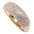 Anel Feminino Pavê Cravejado Cristal Folhado Ouro 18k