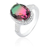 Anel Feminino Pedra Bicolor