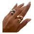 Anel Feminino Três Gotas Blogueira Folheado A Ouro + Prata