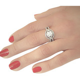 Anel Feminino Zirconia Prata