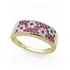 Anel Flor 18 Kilates Com Rubis,diamates E Safira