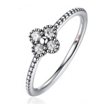 Anel Flor 4 Zirconias