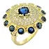 Anel Flor Com Cravejado Pavé De Zirconias Banhado 2382