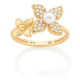 Anel Flor Cravejada Zirconia