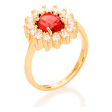 Anel Flor Cristal Oval