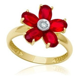 Anel Flor Em Ouro