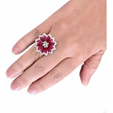 Anel Flor Invisible Rubi
