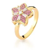 Anel Flor Zirconias Turmalina