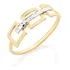 Anel Folheado Ouro Com Detalhes Em Rhodium - Rommanel 510002