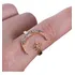 Anel Formato De Lua Dourado Luxo Strass Elegante Mulher