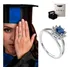 Anel Formatura Engenharia Feminino Prata Pura Safira Azul 