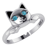 Anel Gatinho Olhos Topazio