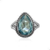 Anel Gota Zirconia Azul