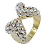 Anel Lacinho Strass Dourado