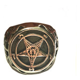 Anel Leviatha Baphomet Pentagrama Invertido Satanismo Lavey 