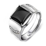 Anel Luxo Masculino Pedra