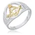 Anel Maçonaria Prata 925 Kl Símbolo Ouro Amarelo 18kl Mod 02