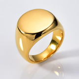 Anel Masculino Dourado Redondo
