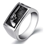 Anel Masculino Militar Pistola