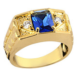 Anel Masculino Pedra Azul